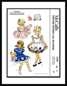 McCall's # 1741 Ricitos de Oro Niñas Vestido Frock Patrón de Costura Niño Pequeño Muñeca de Relleno - Imagen 1 de 6