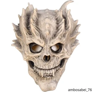Human Skeleton Dragon Skull Hood Mask Grimace Halloween Makeup Show Tool Gift - Picture 1 of 16