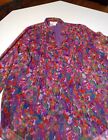 COLDWATER CREEK Floral Red Purple Colorful Top -  100% Polyester XL 16