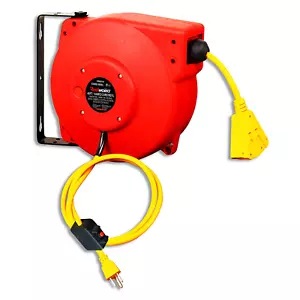 Conector de triple grifo eléctrico portátil retráctil cable de extensión 40 ft - Imagen 1 de 8