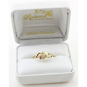 Mt. Rushmore 10K Yellow Gold Ladies Ring 12K Gold Leaves Size 8.5 FAST SHIPPING - Picture 1 of 2