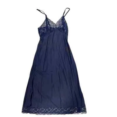 винтажный ретро ритм нейлона полный скольжения - темно-синий, шумный чистый кружева чашки - размер 32 - Изображение 1 из 4