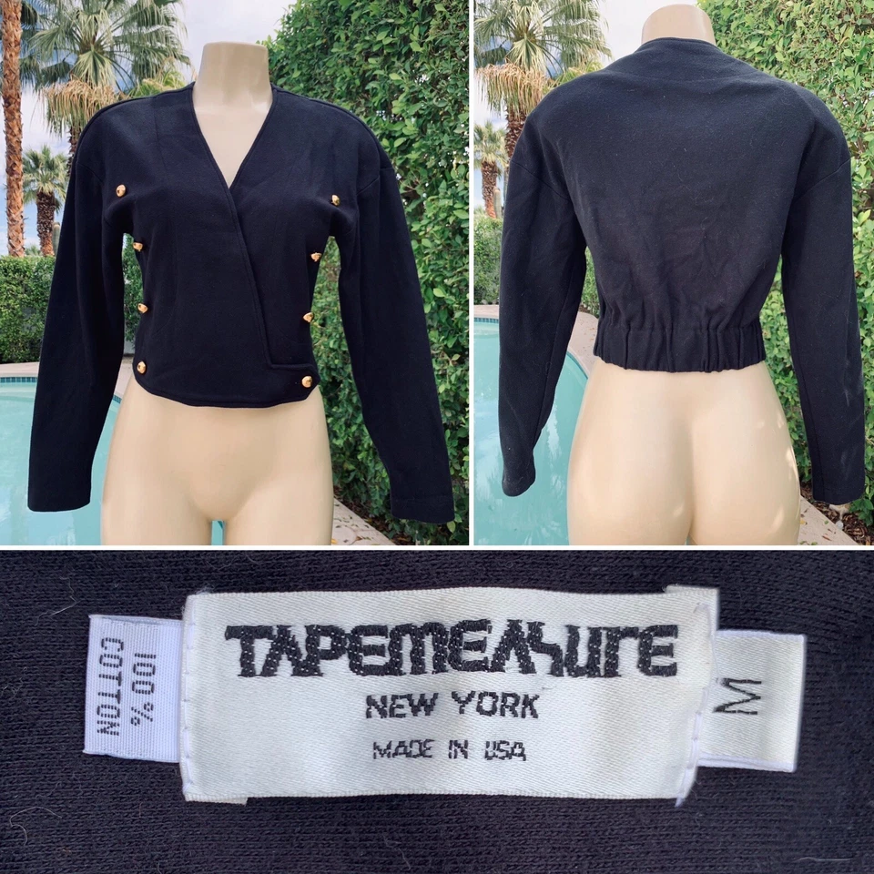 Chaqueta de algodón vintage TAPEMEASURE New York negra años 80 talla S/M Michael Jackson Foto 1 de 4