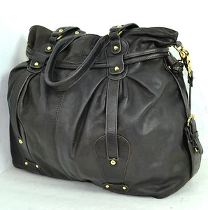 SABINA NEW YORK BRAUNE ECHTLEDER BEUTELTASCHE GROSSE HANDTASCHE  - Bild 1 von 9