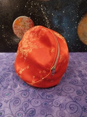 Beautiful Red Silk Carry Case Make Up Carrier Made in Hong Kong - Image 1 of 4