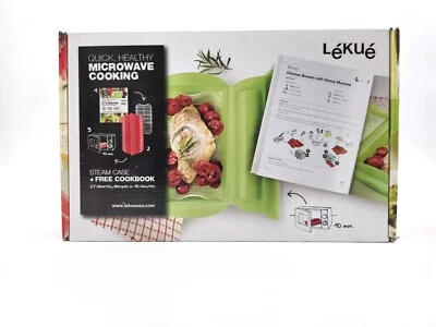 Lekue Microwave Silicone Steam Case w/Draining Tray & Cookbook, New in Box - Image 1 of 4