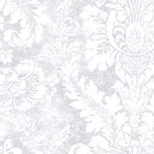 Norwall Wallcoverings AB42424 Abby Rose 3 Valentine Damask Wallpaper Grey - Picture 1 of 2