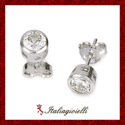 Orecchini Punto Luce Brillanti in Argento 925 Rodiato Oro Bianco - Immagine 1 di 4