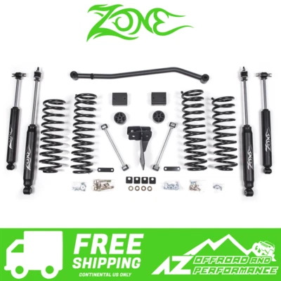 Kit de elevación de sistema de suspensión Zone Offroad de 4" para Jeep Wrangler JK 07-18 4 puertas Foto 1 de 4