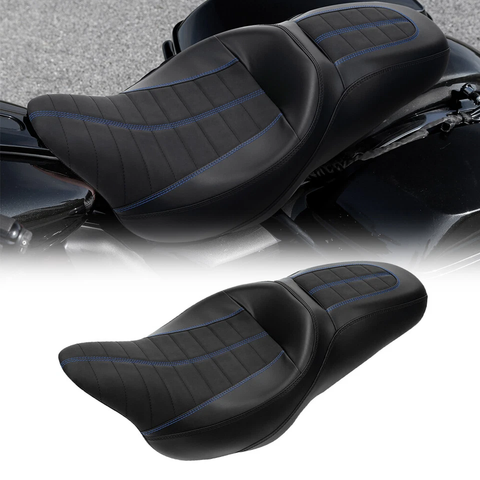 Asiento de dos asientos para conductor pasajero apto para Harley Touring Road Glide 2009-23 Foto 1 de 4