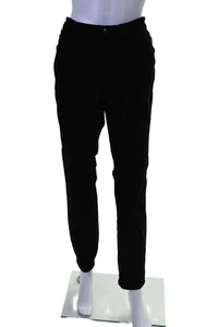 Eileen Fisher Womens Velvet Mid Rise Straight Leg Pants Black Size 10 - Picture 1 of 5