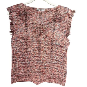 Emporium Armani Strick Wolle Damen Pullover Weste Space Dye 70er Künstlerisch Patriotisch - Bild 1 von 8