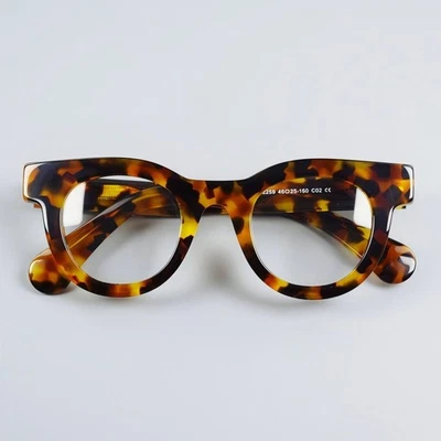 Fashion Round Acetate Eyeglasses Frames Reading Glasses Thick Classic Men Women - Image 1 of 4