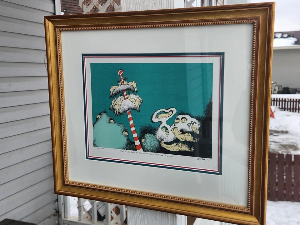 Dr. Seuss Edición Limitada - Litografía Impresión Artística Bonita Enmarcada con Certificado de Autenticidad + Sello 1 de 4 Foto 1 de 4