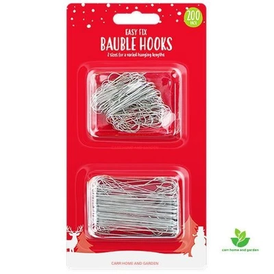 Christmas Tree Hooks Bauble Ornament Hangers Pack of 200 Silver 2 Sizes UK Stock - Image 1 of 4