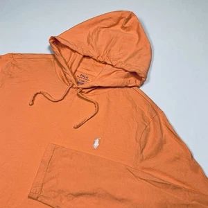 Polo Ralph Lauren Manga Larga Pullover Sudadera con Capucha Camiseta Para Hombre Talla Mediana Naranja - Imagen 1 de 8