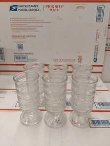 Vintage Avon Doppelripp Trinkgläser Eis Desserts Jello 6er Set - Bild 1 von 4