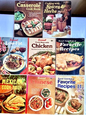 8 Vintage SUNSET COOKBOOKS Lot Favorite Recipes Chinese Mexican Chicken Low-Fat - Image 1 of 4