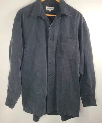 Pronto Uomo Men’s Button Up Shirt Large Gray Long Sleeve Tencel Blend - Image 1 of 4