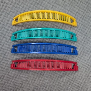 4 Vintage Goody ? 1980er Bananenspange Haar bunte Krallen ca. 6,75" Made in USA - Bild 1 von 13