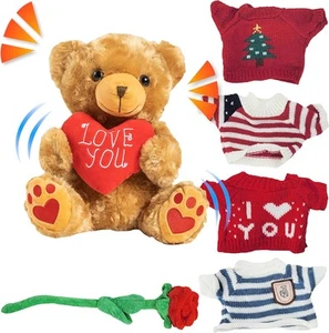 9" Talking Teddy Bear with Accessories Repeats What You say. Repeating...  - Picture 1 of 9