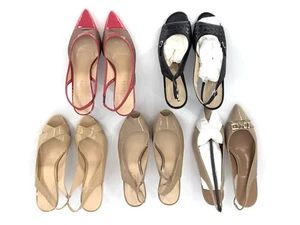 Lot of (5) Pairs of Talbots Slingback Heels, Nude + Patent, All Size 7.5 - Picture 1 of 17