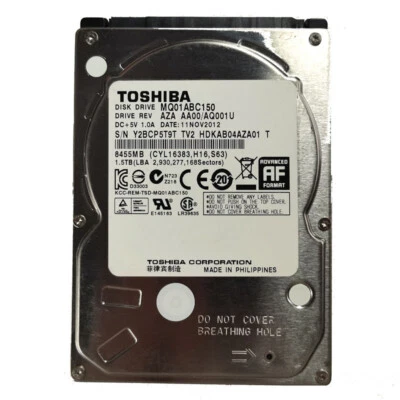 Toshiba 1.5TB MQ01ABC150 5400RPM SATA 2.5" Internal HDD Hard Disk Drive - Image 1 of 3