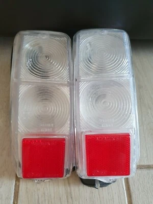 COPPIA FANALI  POSTERIORI  FIAT  500EPOCA PLASTICHE TRASPARENTI  BIANCHE - Immagine 1 di 4