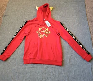 New Women's Hello Kitty Bull Horn Hooded Sweatshirt Long Sleeve Size M - Picture 1 of 5