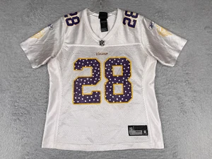 Minnesota Vikings Football Jersey Women Small White #28 Adrian Peterson Reebok - Picture 1 of 18