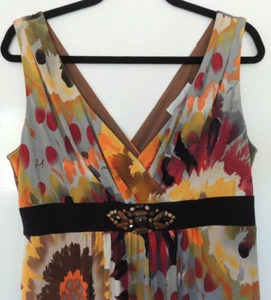 RONNI NICOLE 'O SO SLIM' JEWEL BAND FLORAL MAXI DRESS WITH SHAPING SLIP SIZE 16 - Picture 1 of 5