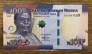 Nigeria 100 Naira P141 2014 Gedenkmünze UNC Banknote - Bild 1 von 2