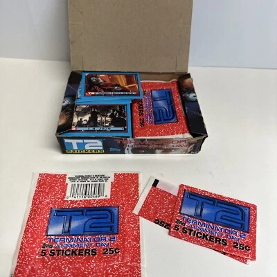 T2 Judgment Day Terminator 2 Sticker Trading Card lot & wrappers Topps 1991 - Image 1 of 4