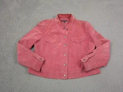 Revue Suede Jacket Womens Extra Large XL Pink Leather Snap Up Trucker Ladies - Image 1 of 4
