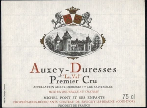 Etiquette grand vin de bourgogne"Le.Val"Auxey-Duresses 1°cru-M.Pont-R.159 - Foto 1 di 1