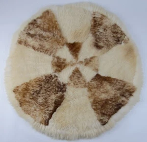 XXL Merino piel de cordero piel de oveja alfombra círculo blanco SF24 - Imagen 1 de 2