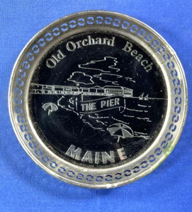 Vintage Old Orchard Beach, Maine Coaster w/ Pier ~ Made in Japan - Picture 1 of 2