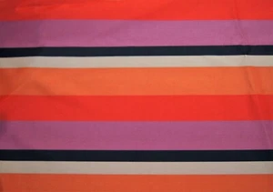 2+ Yards Red Orange Black Purple Gold Stripes Silky Blouse Fabric 92" X 44" - Picture 1 of 2