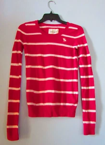 Abercrombie Kids Girls Hot Pink Striped Long Sleeve Sweater Size XL EUC!!! - Picture 1 of 2