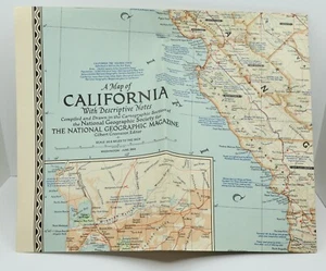Vintage 1954 National Geographic Kalifornien Karte Poster - Bild 1 von 2