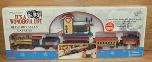 1994 Bright Bedford Falls Express It’s A Wonderful Life Train Set & Station  - Picture 1 of 4