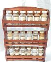 18 Vintage Apothecary Spice Glass Jars Made in Japan With Wood Rack
