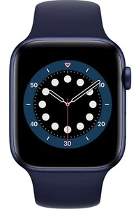 Apple Watch Series 6 GPS 44mm Aluminium Blue Sportband - Akzeptabler Zustand - Bild 1 von 3
