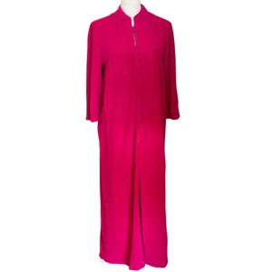 Bata de terciopelo rosa vintage Lisanne Regency, abrigo camisón para mujer pequeño - Imagen 1 de 7