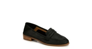 LUCKY BRAND Women's CAYLON Flat Slip-On Shoes Loafers Black Genuine Leather Sz 7 - Picture 1 of 7