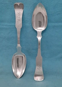 Paar Münze Silber Esslöffel E. Jaccard St. Louis 8 1/8" 2,75 ozt. Total - Bild 1 von 4