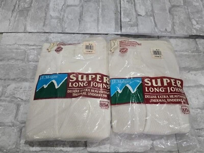 2 Ropa Interior Térmica Morgan Mills Súper Larga Johns De Colección Nueva con Etiquetas HECHA EN EE. UU. Foto 1 de 4