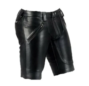 Mens Genuine Sheep Leather SHORT New Stylish Bikers/Party Shorts Summer Shorts - Picture 1 of 3