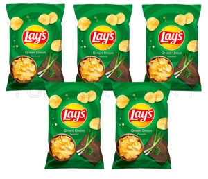 5 LAYS CEBOLLA VERDE sabor papas fritas crujientes bocadillos europeos 130 g 4,6 oz - Imagen 1 de 9