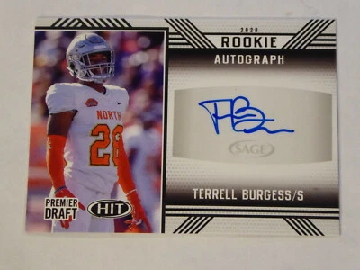 2020 Sage Hit Premier Terrell Burgess Auto RC Utah Los Angeles Rams - Image 1 of 2